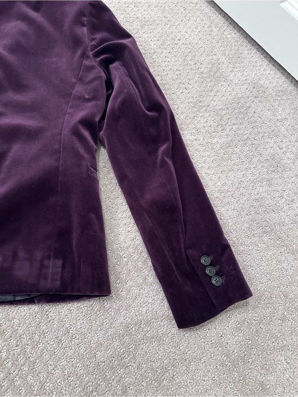 J.Crew Velvet Schoolboy Blazer Size 6 Plum Purple Eggplant 100% Cotton - Picture 7 of 8